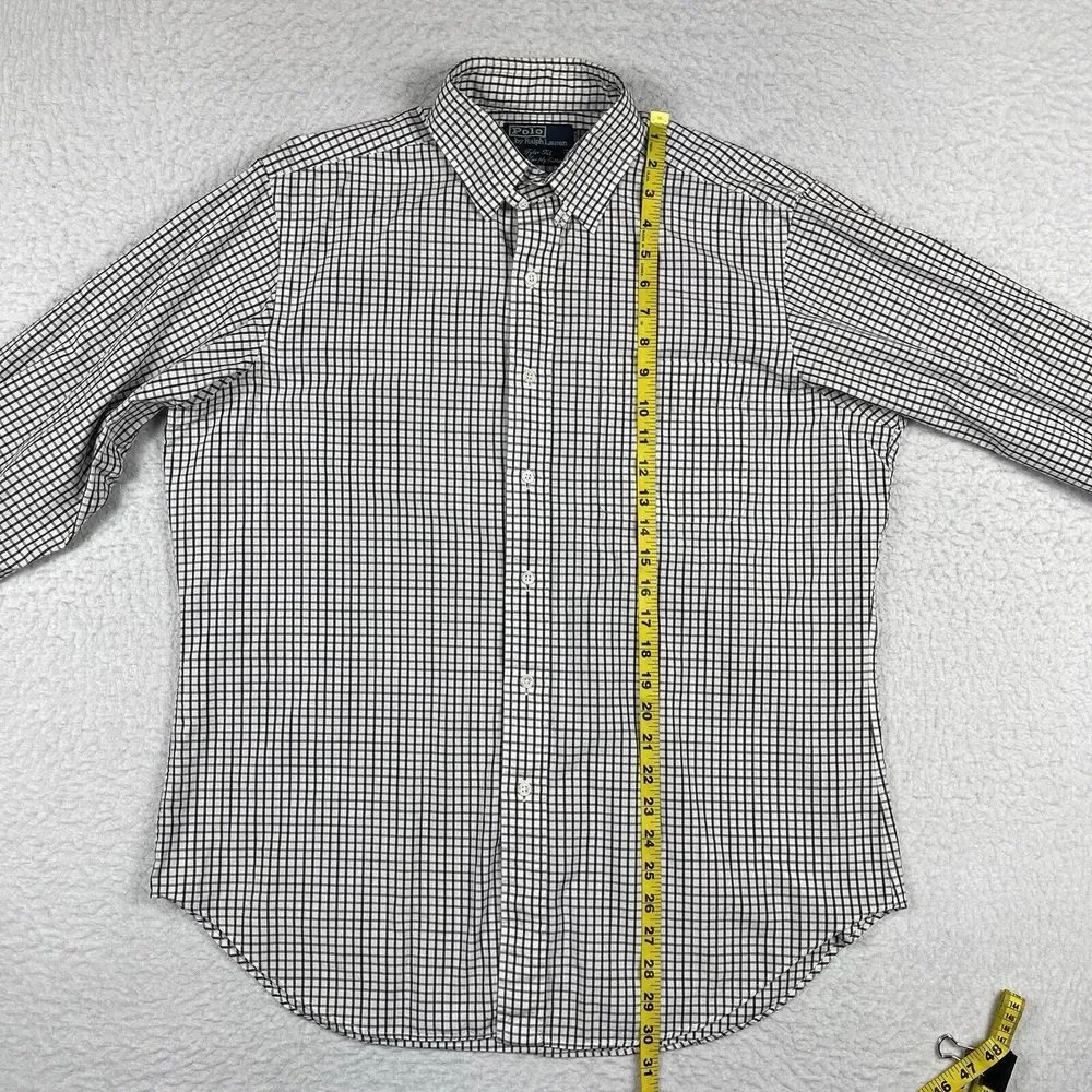 Polo Ralph Lauren Tyler Tab Shirt Mens 16-32‎ Black White Grid Check Button Down